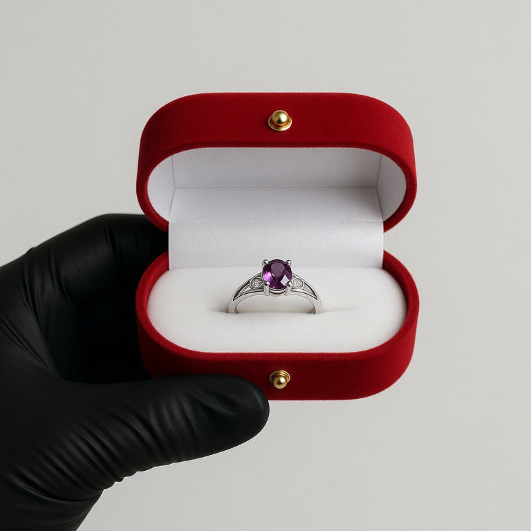 Anillo Solitario Amatista Circones